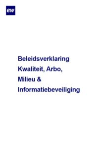 Beleidsverklaring EW Facility Services