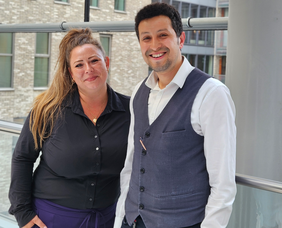 Robin Le Febre en Chaouki Selmane. Dit is gastvrijheid door EW Facility Services bij WTC The Hague